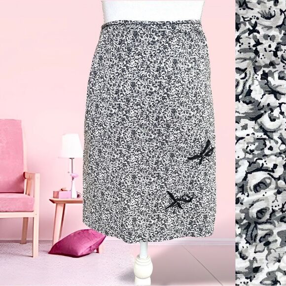 Lane Bryant Mini Skirt Venezia Jeans Gray Floral Beaded Stretchy Sz 20 2X - Picture 13 of 13